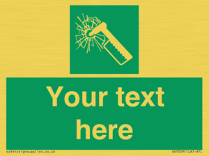 Custom sign safe condition emergency hammer